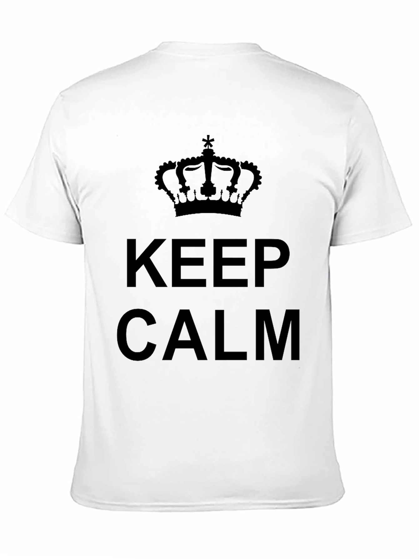 Keep Calm Crown Graphic Tee - Black Cotton T-Shirt