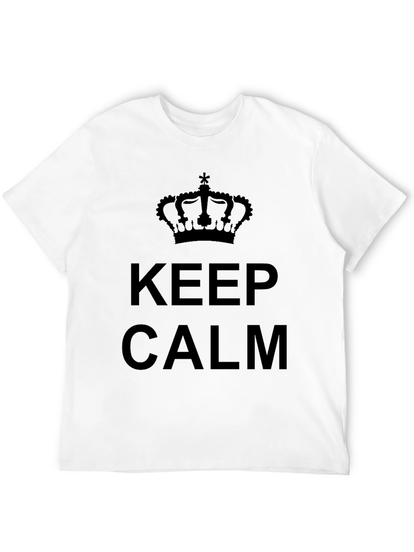 Keep Calm Crown Graphic Tee - Black Cotton T-Shirt