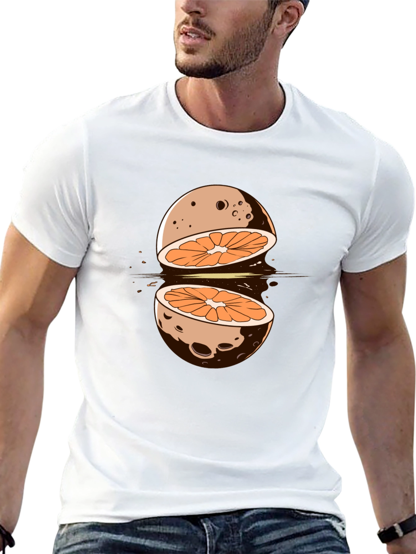 Orange Moon Graphic T-Shirt
