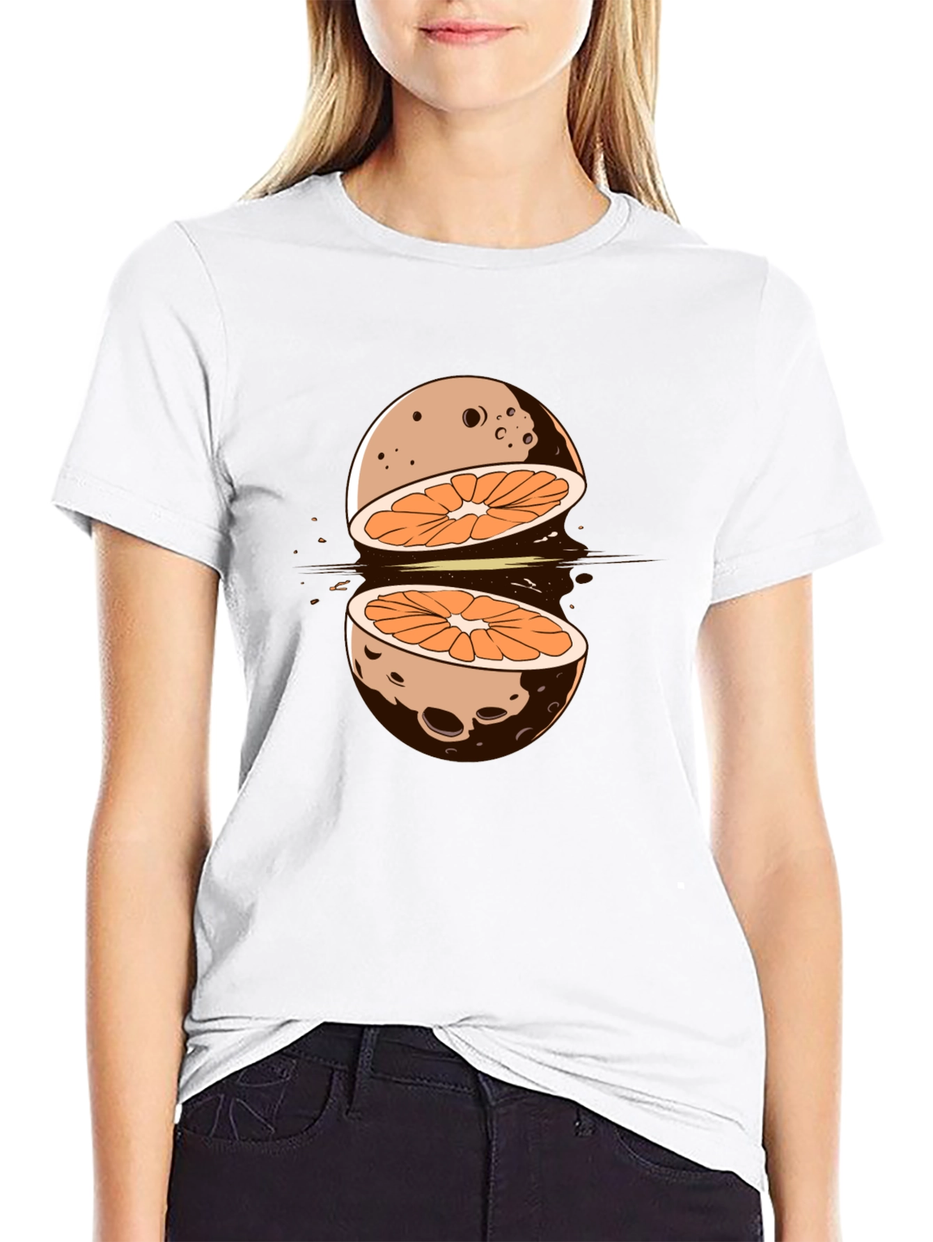 Orange Moon Graphic T-Shirt