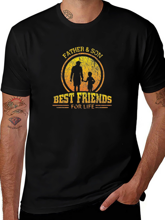 Father & Son Best Friends Black Graphic Tee