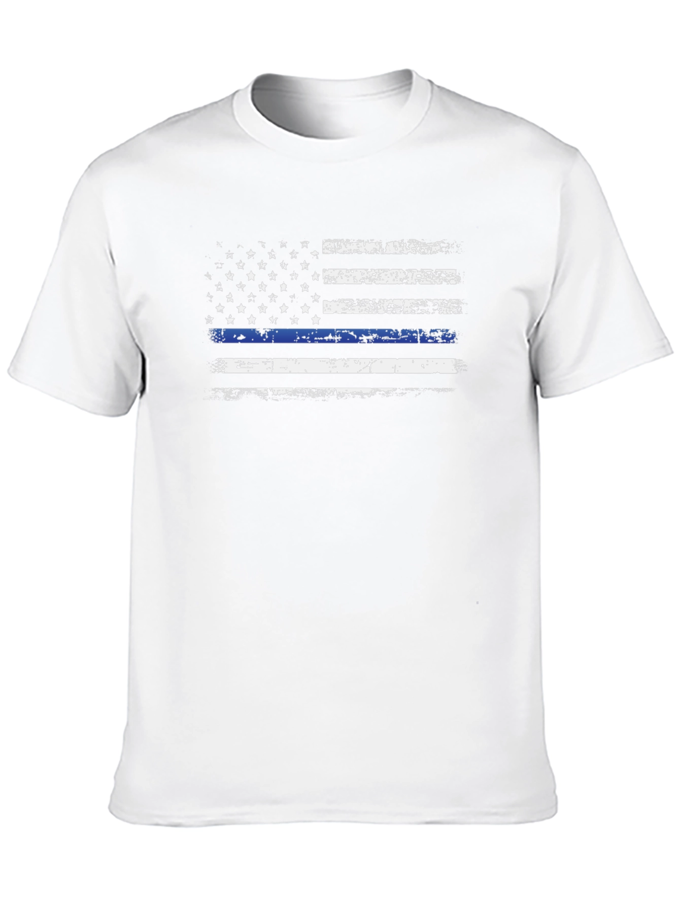 Thin Blue Line American Flag Black T-Shirt