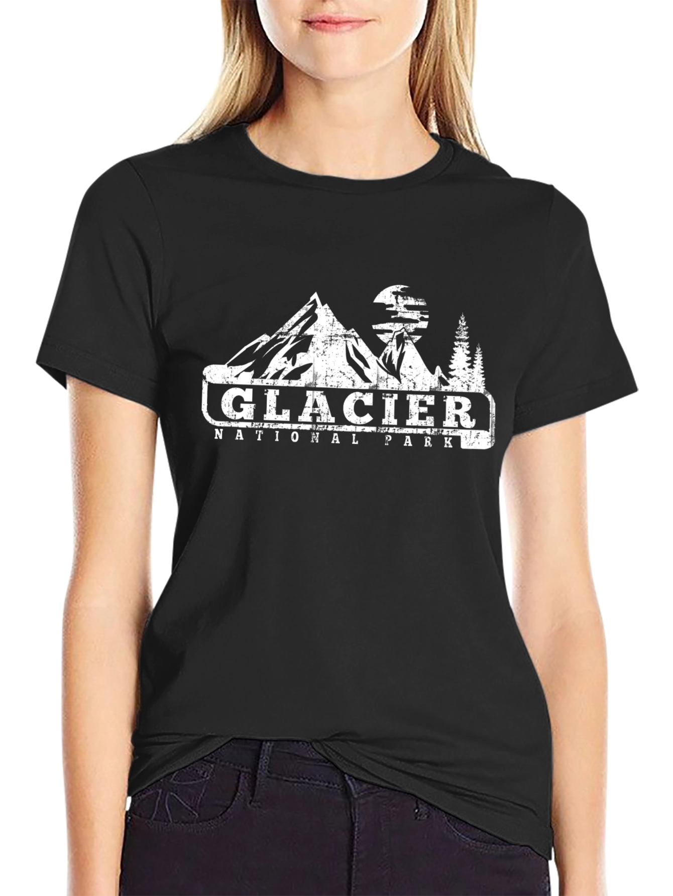 Glacier National Park Graphic T-Shirt - Black