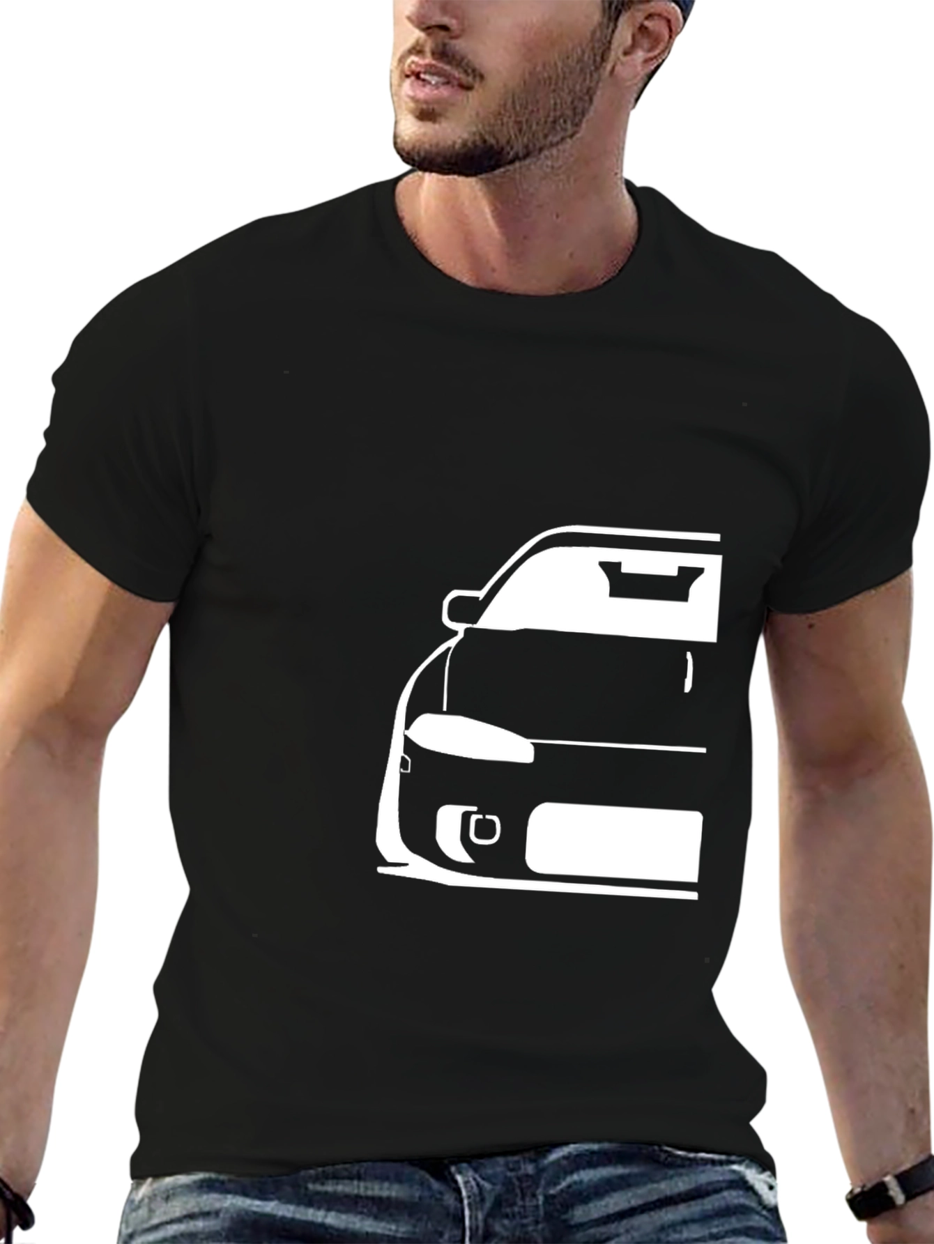 Eclipse Car Silhouette Graphic Tee - Black