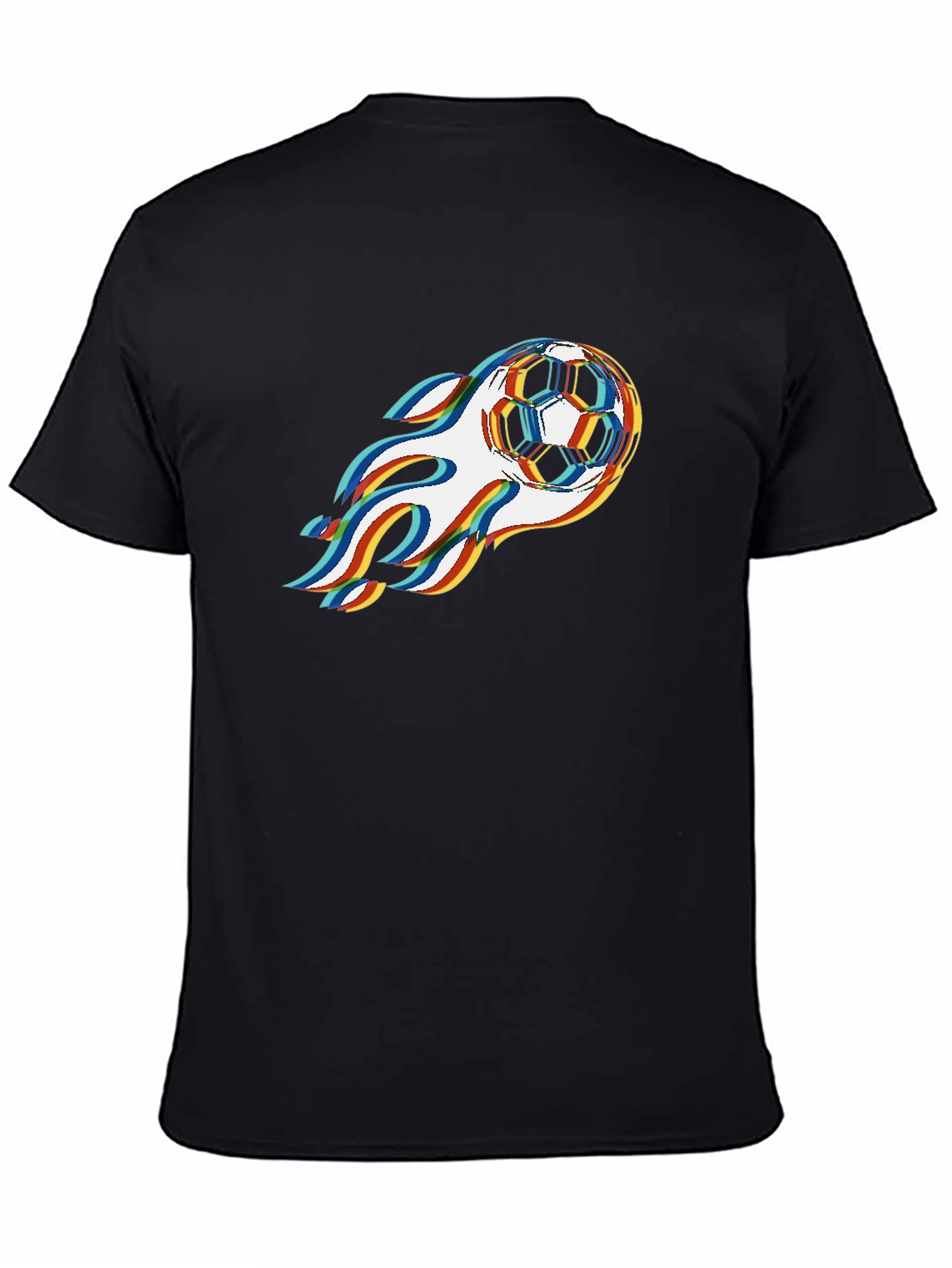 Flaming Soccer Ball Graphic Tee - Cool Sportswear