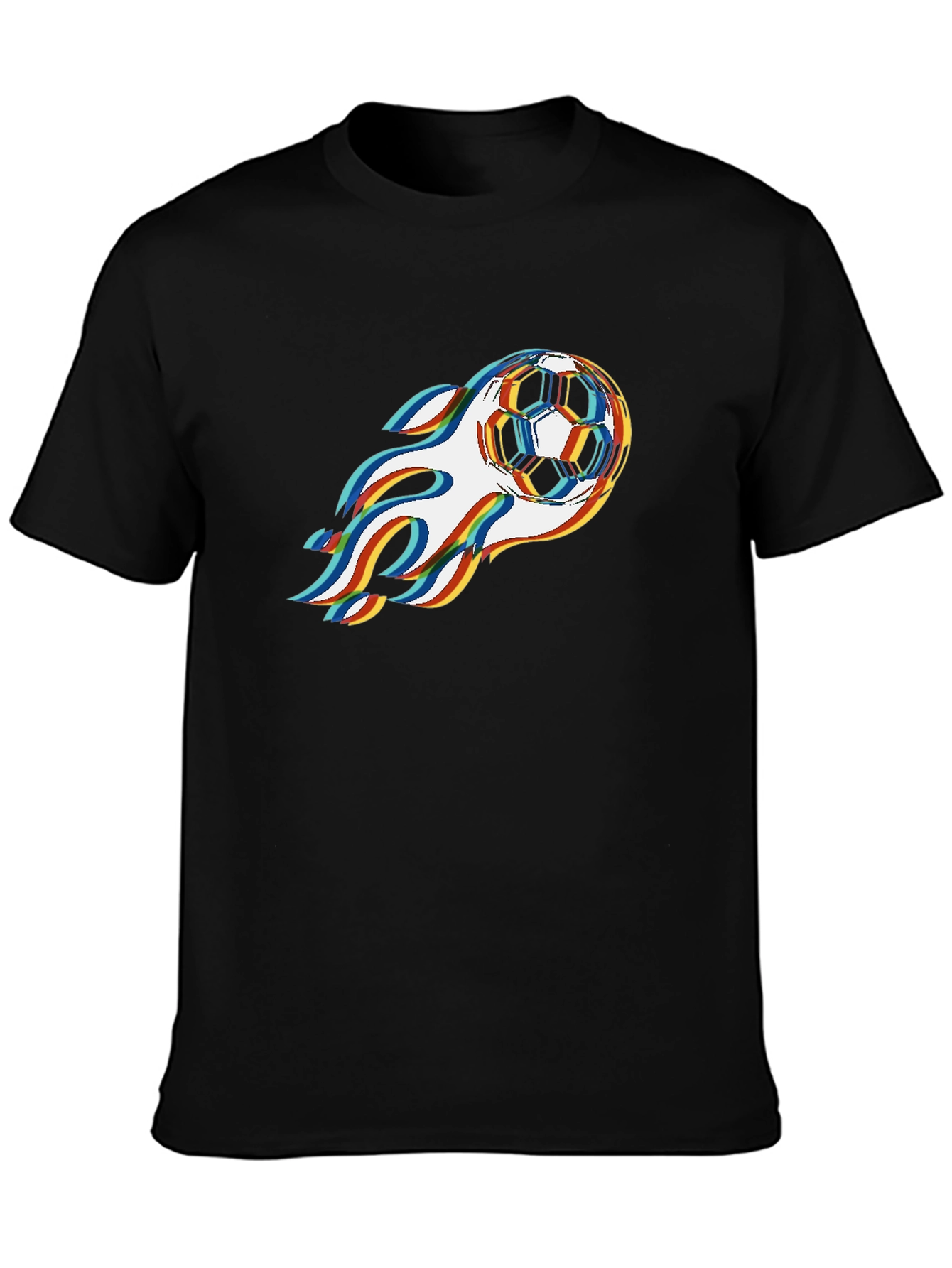 Flaming Soccer Ball Graphic Tee - Cool Sportswear