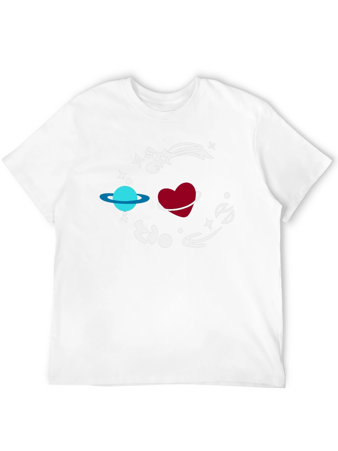 Space Heart Graphic Black T-Shirt