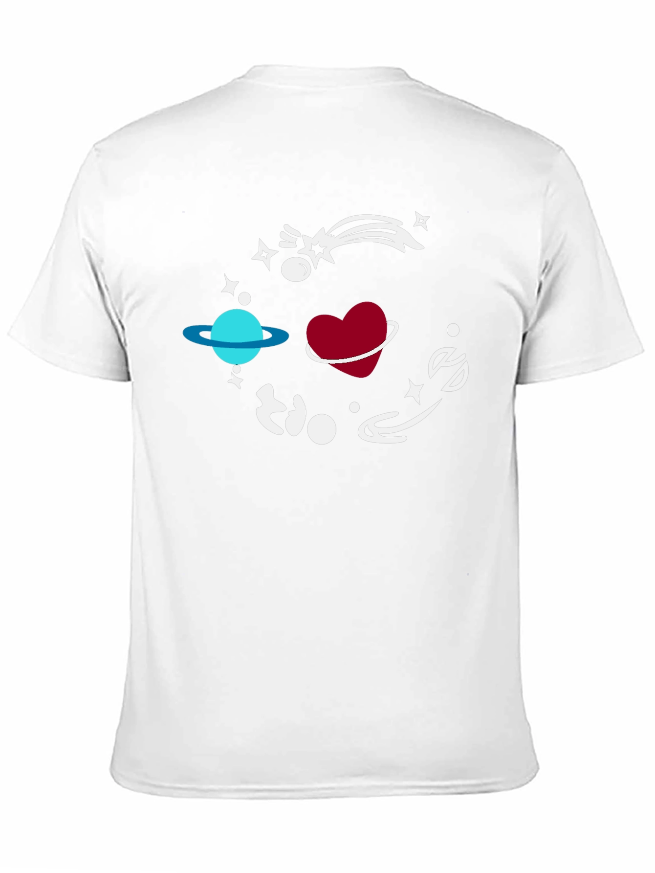 Space Heart Graphic Black T-Shirt