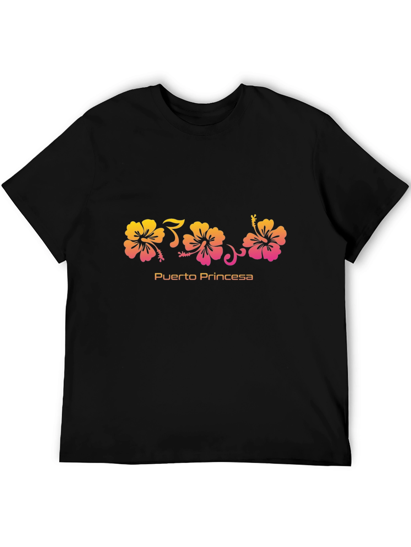 Puerto Princesa Floral Black T-Shirt