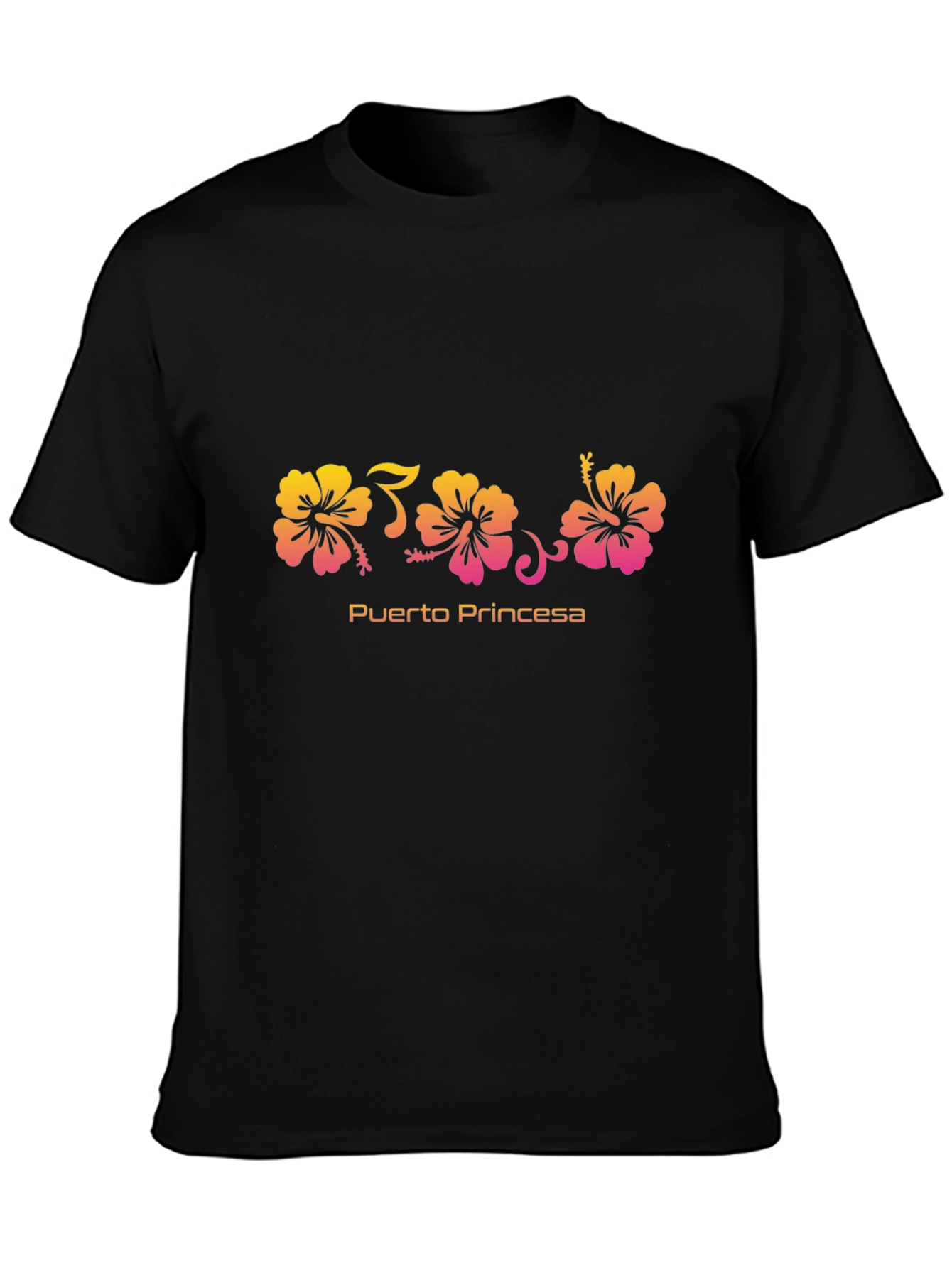 Puerto Princesa Floral Black T-Shirt