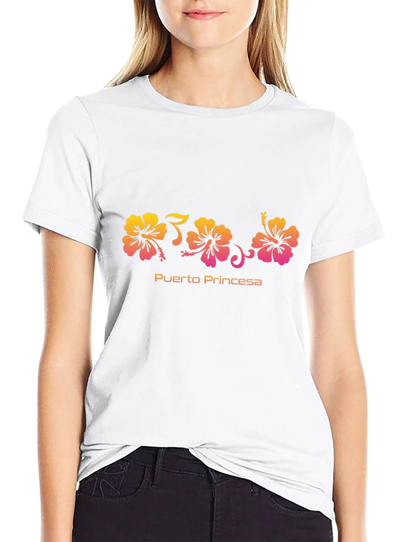 Puerto Princesa Floral Black T-Shirt