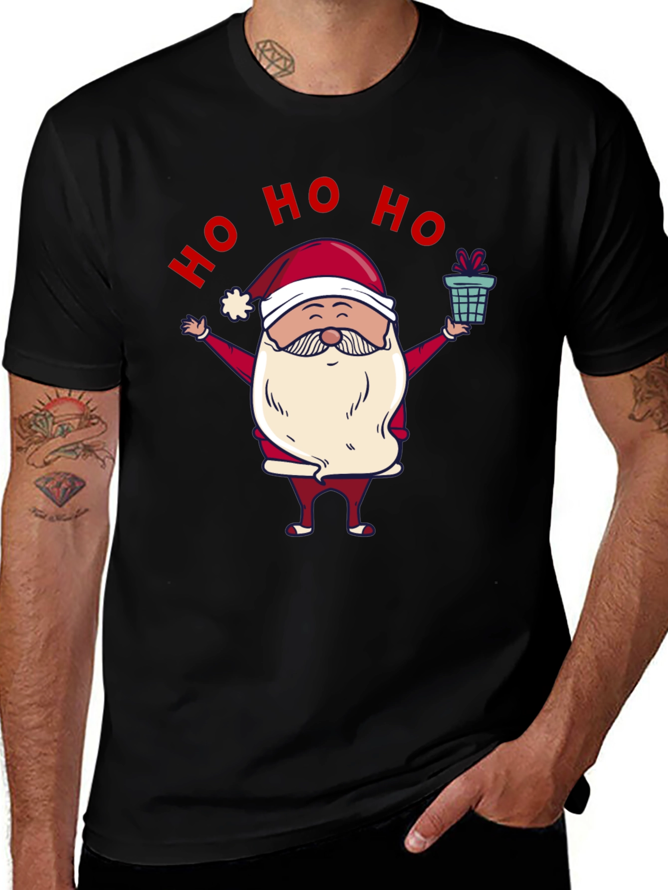 Festive Santa T-Shirt - Ho Ho Ho!