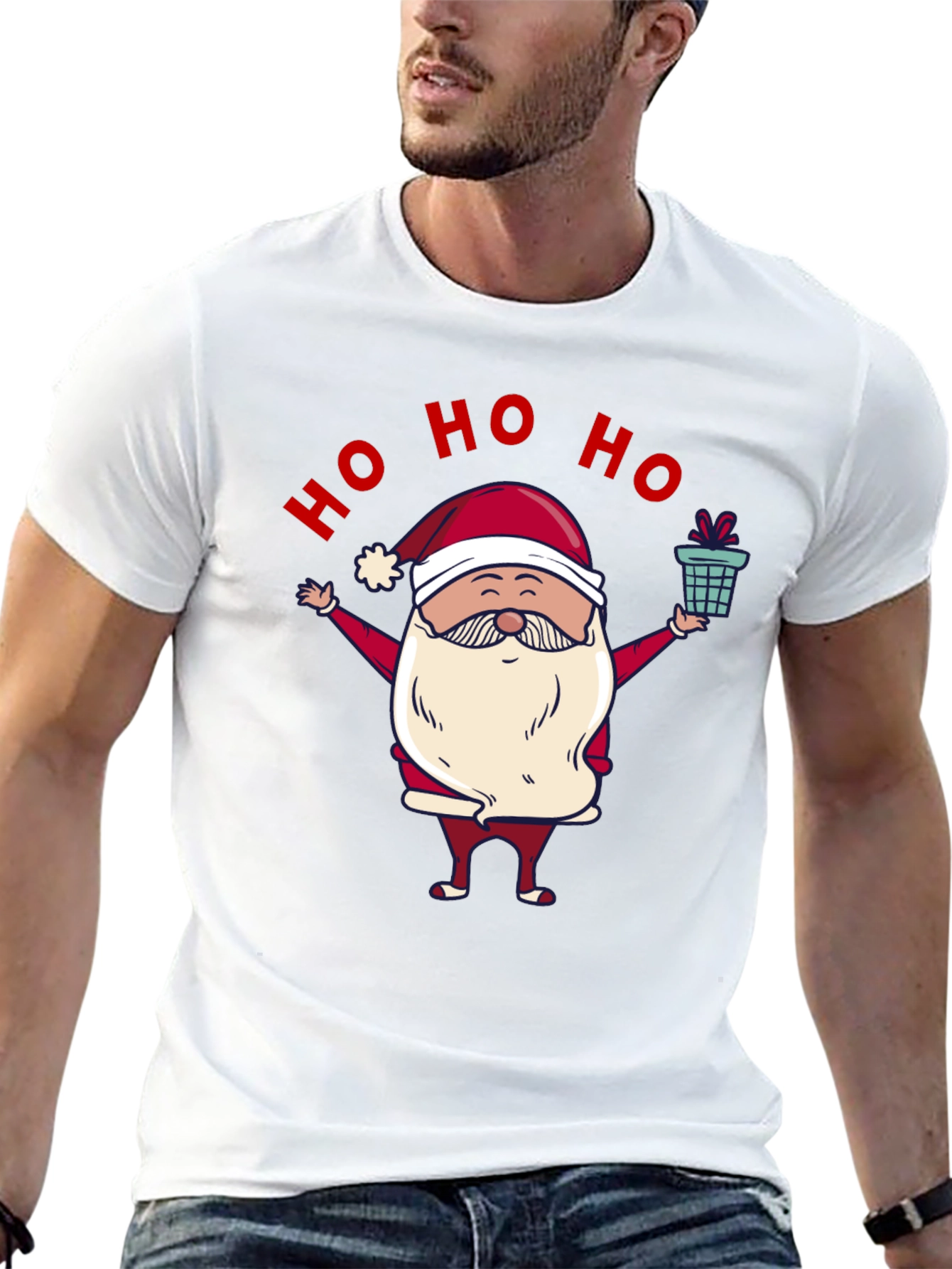 Festive Santa T-Shirt - Ho Ho Ho!