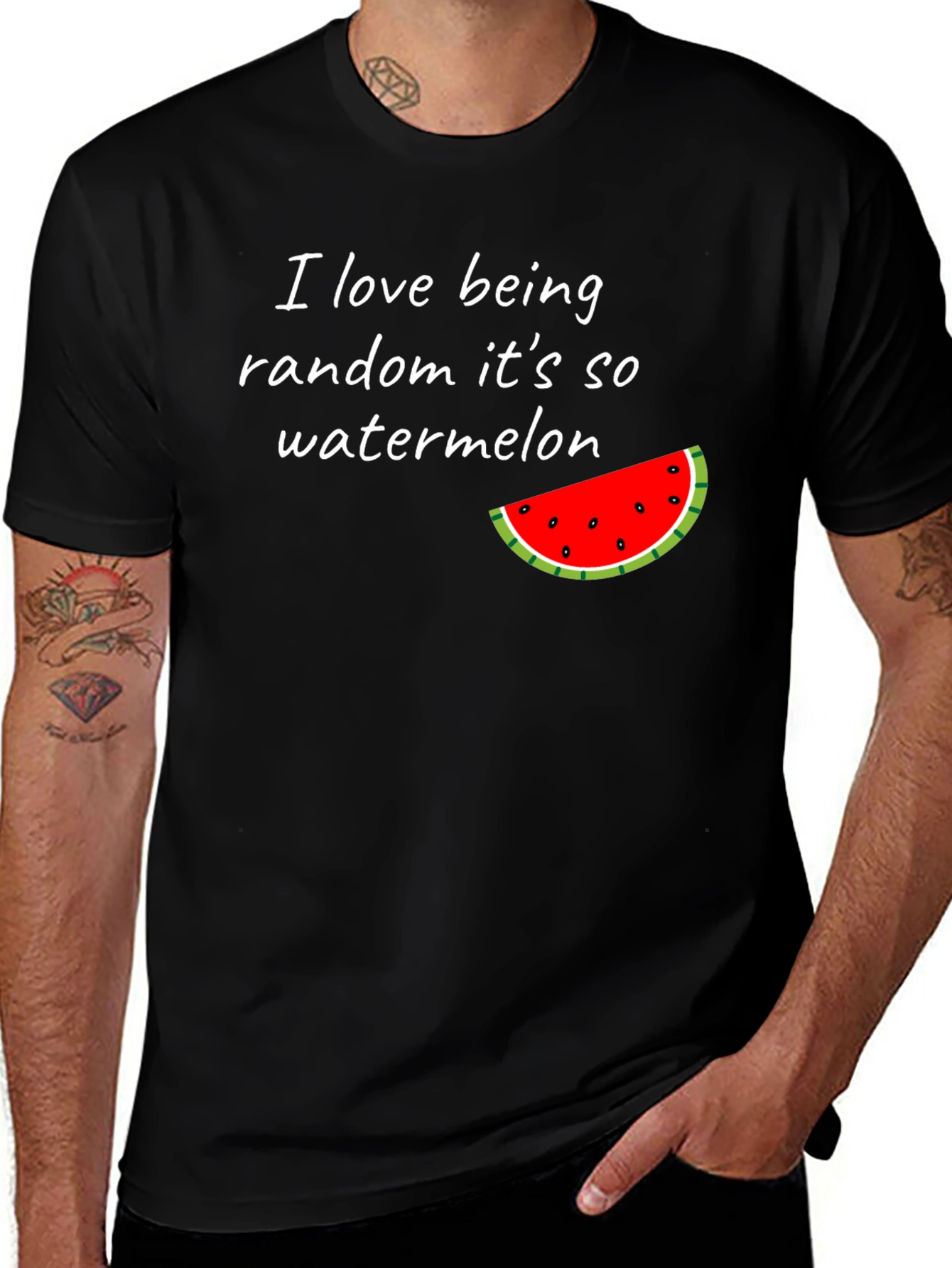 Funny Watermelon T-Shirt - I Love Being Random