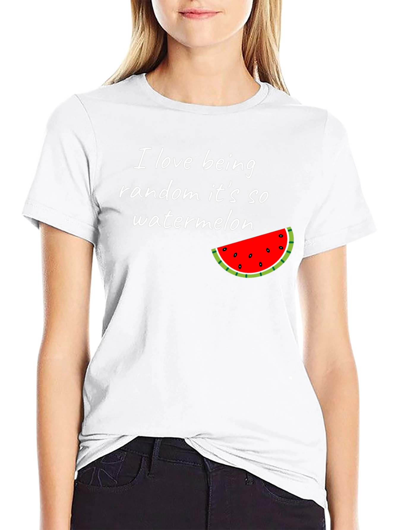 Funny Watermelon T-Shirt - I Love Being Random