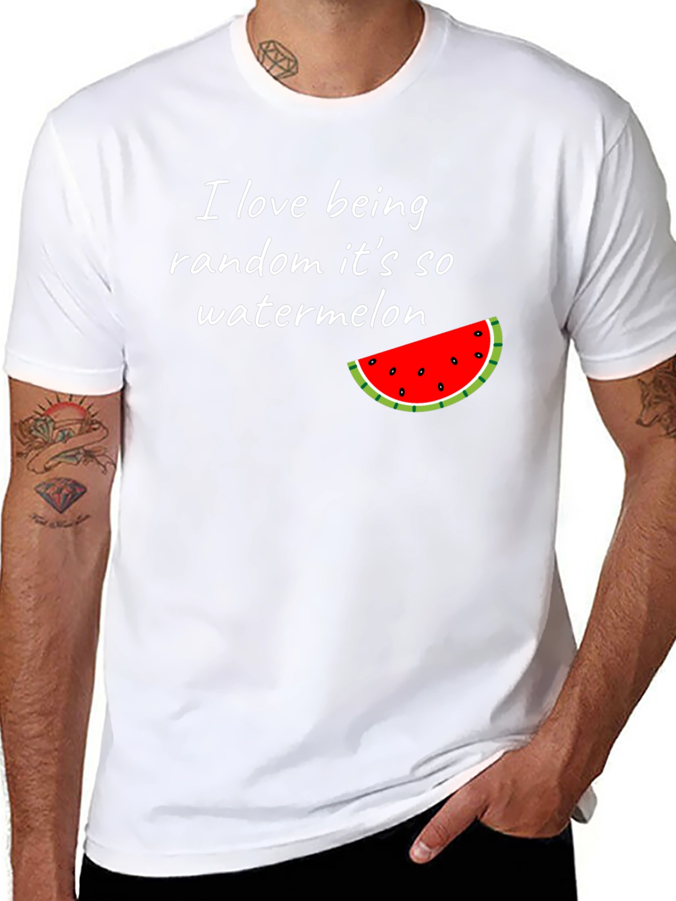 Funny Watermelon T-Shirt - I Love Being Random