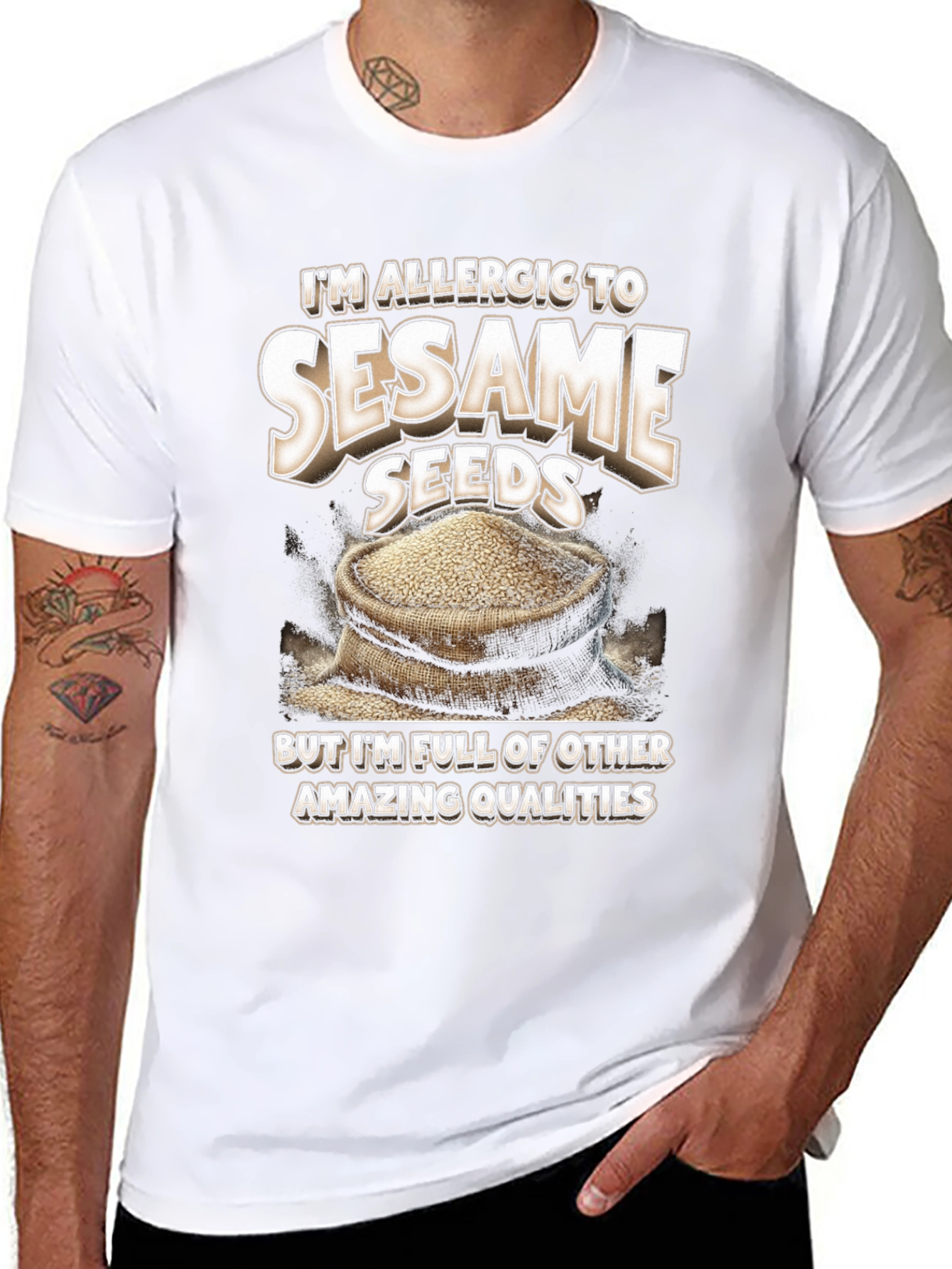 Sesame Seeds Allergy Funny Graphic T-Shirt