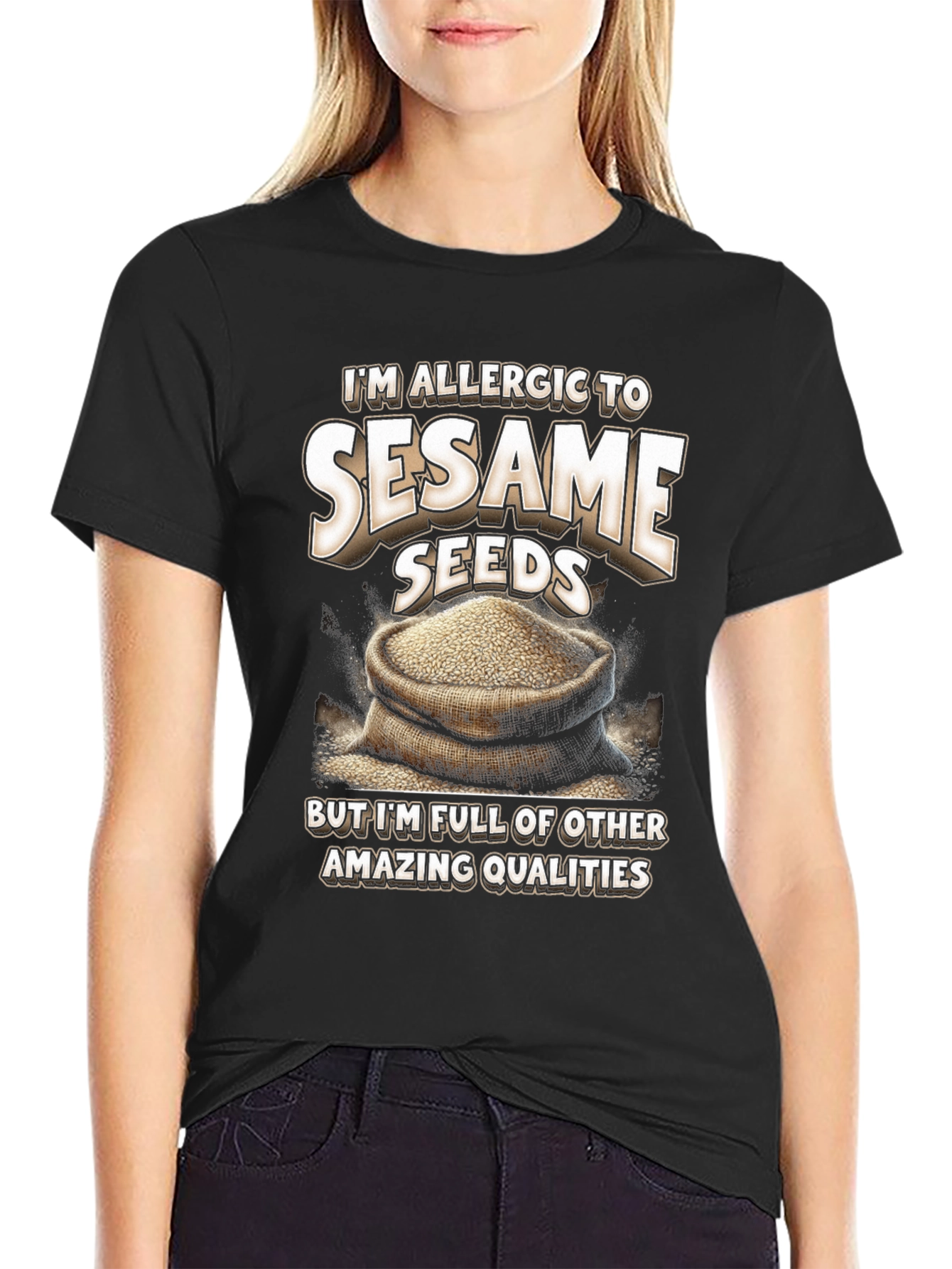 Sesame Seeds Allergy Funny Graphic T-Shirt