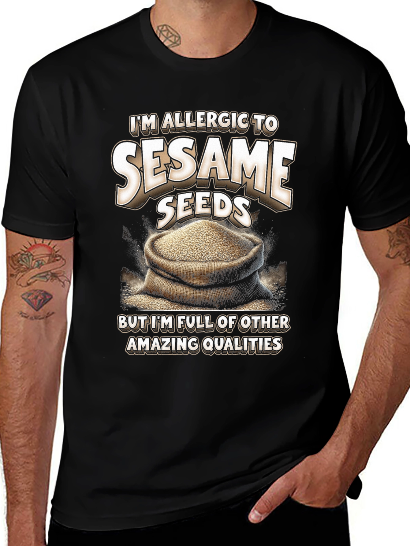 Sesame Seeds Allergy Funny Graphic T-Shirt