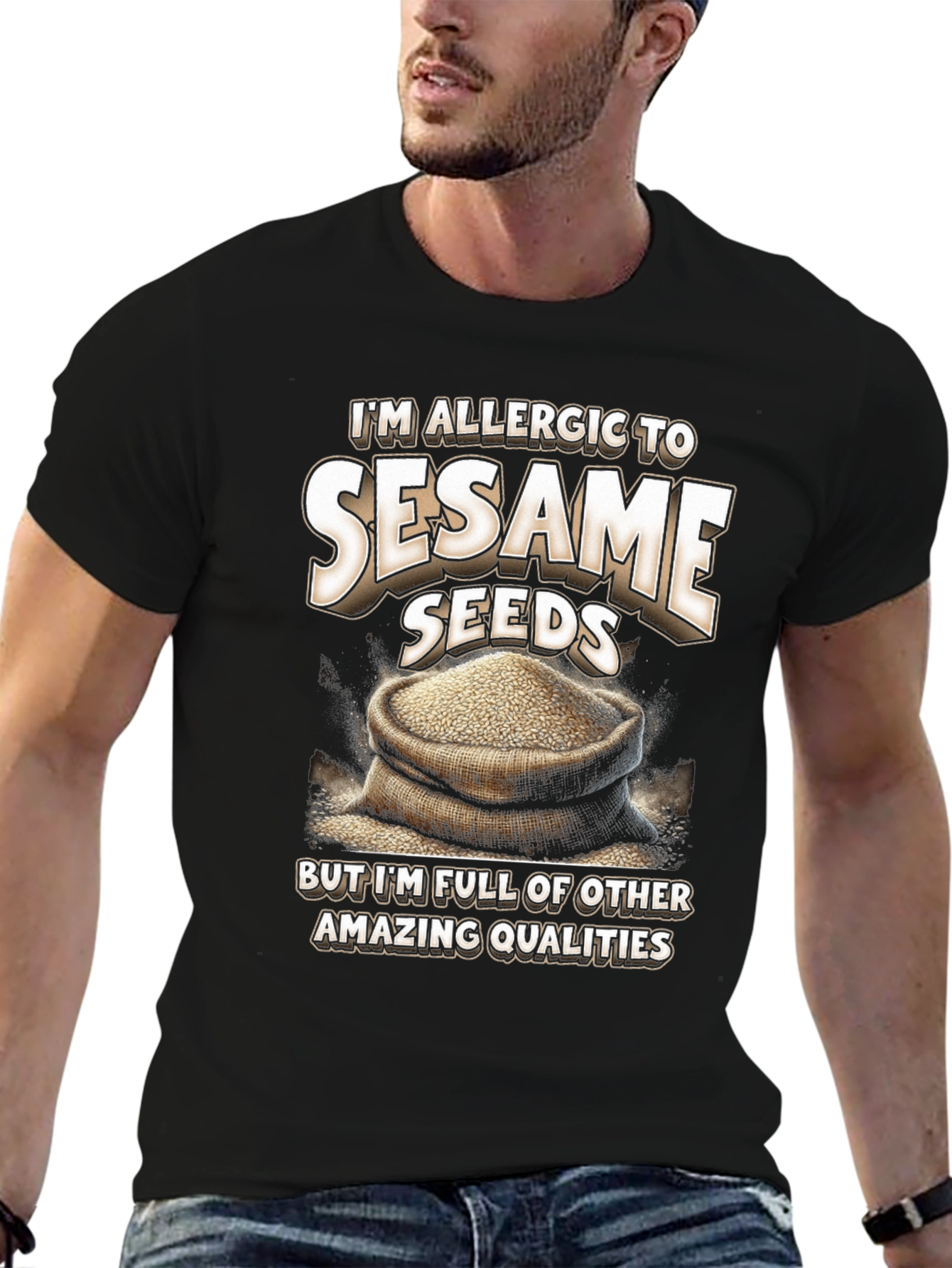 Sesame Seeds Allergy Funny Graphic T-Shirt
