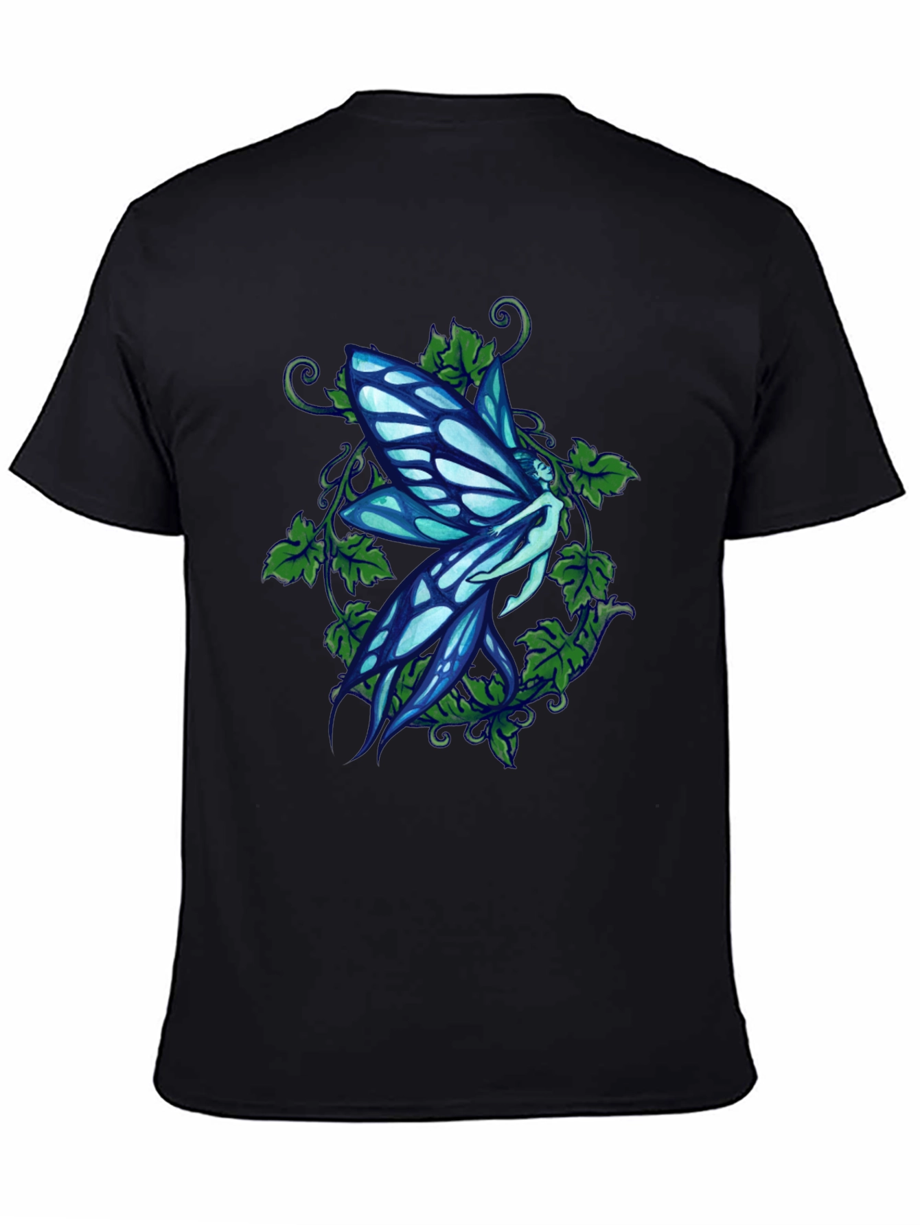 Fairy Graphic Print Black T-Shirt