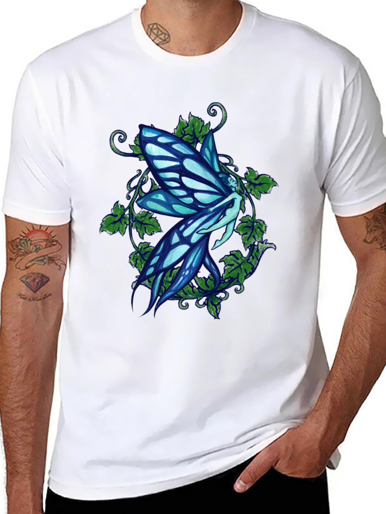 Fairy Graphic Print Black T-Shirt