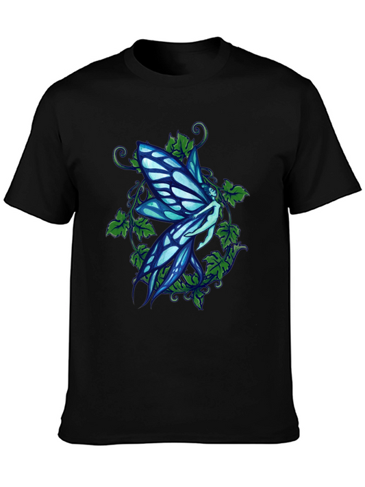 Fairy Graphic Print Black T-Shirt