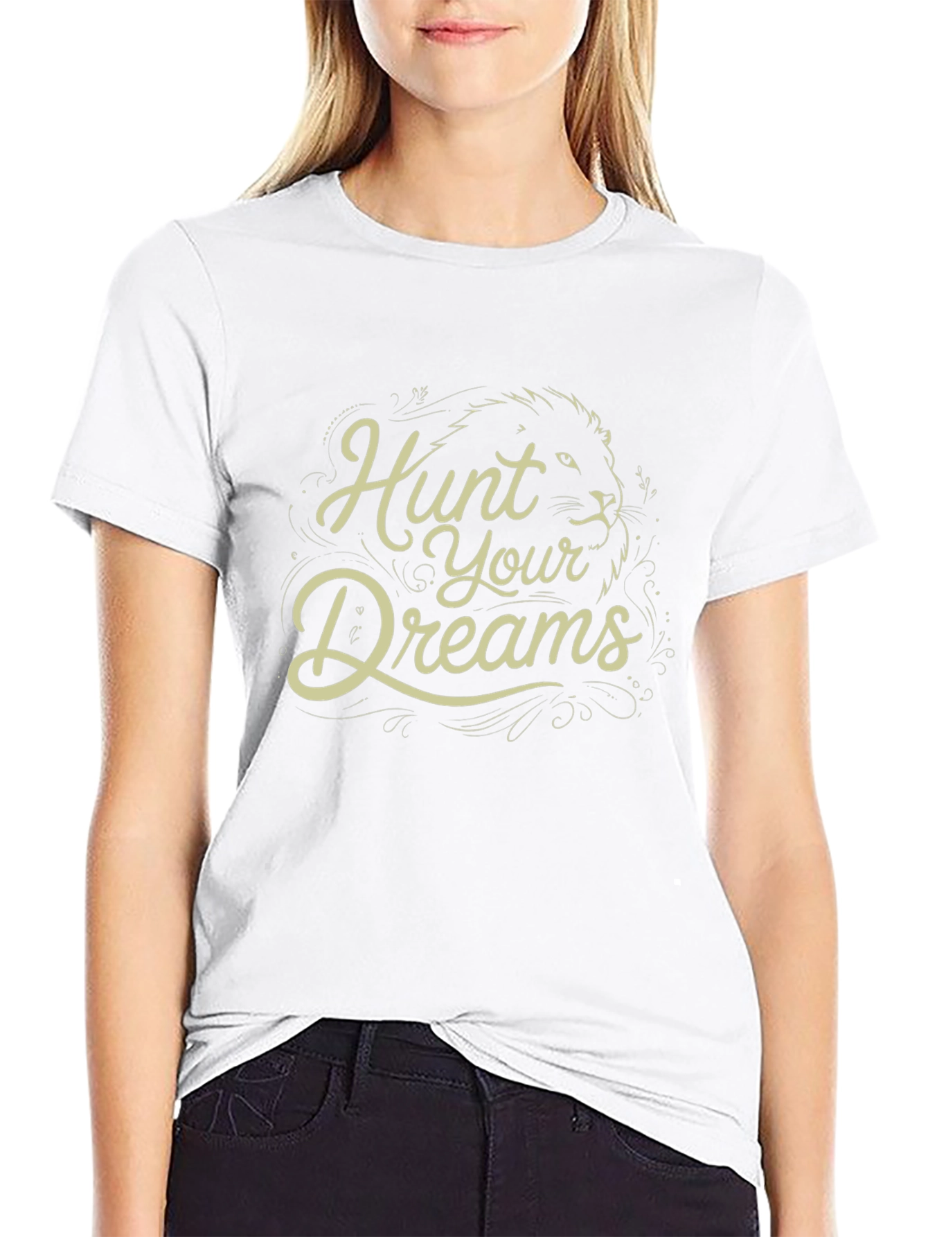Hunt Your Dreams Graphic Tee - Black Cotton T-Shirt