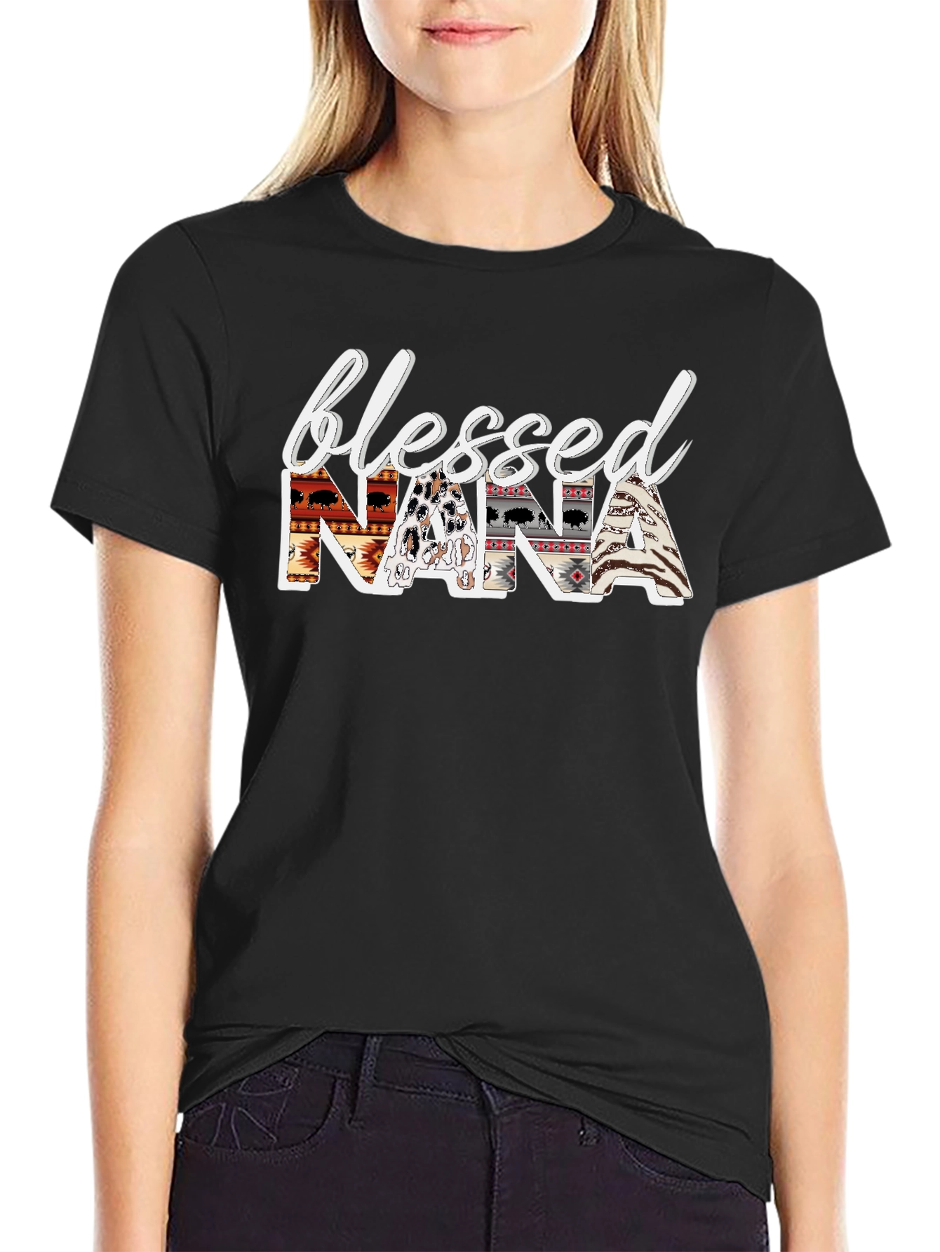 Blessed Nana Graphic T-Shirt - Tribal Design