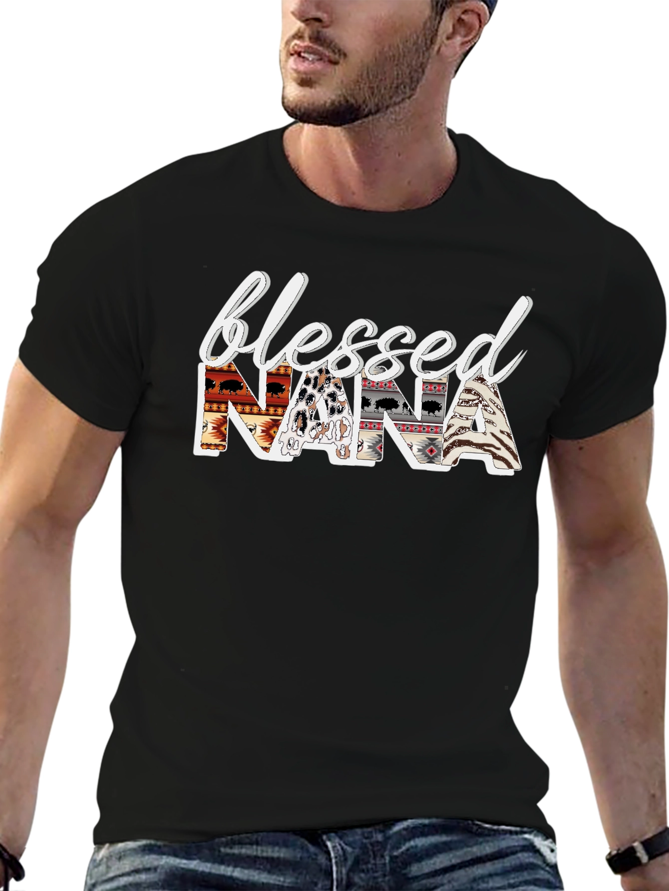 Blessed Nana Graphic T-Shirt - Tribal Design