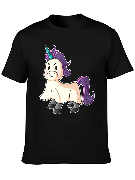 Grumpy Unicorn Graphic Tee - Black Cotton Shirt