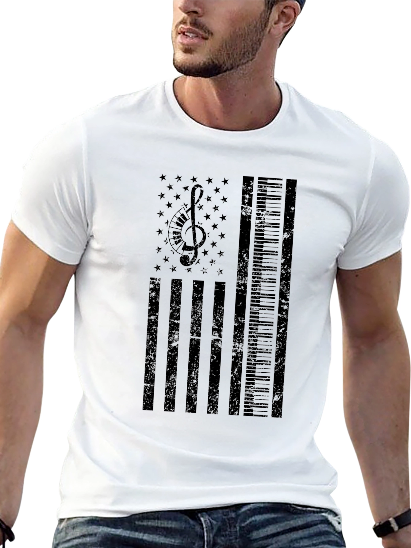 Musical American Flag T-Shirt - Patriotic Musician Tee