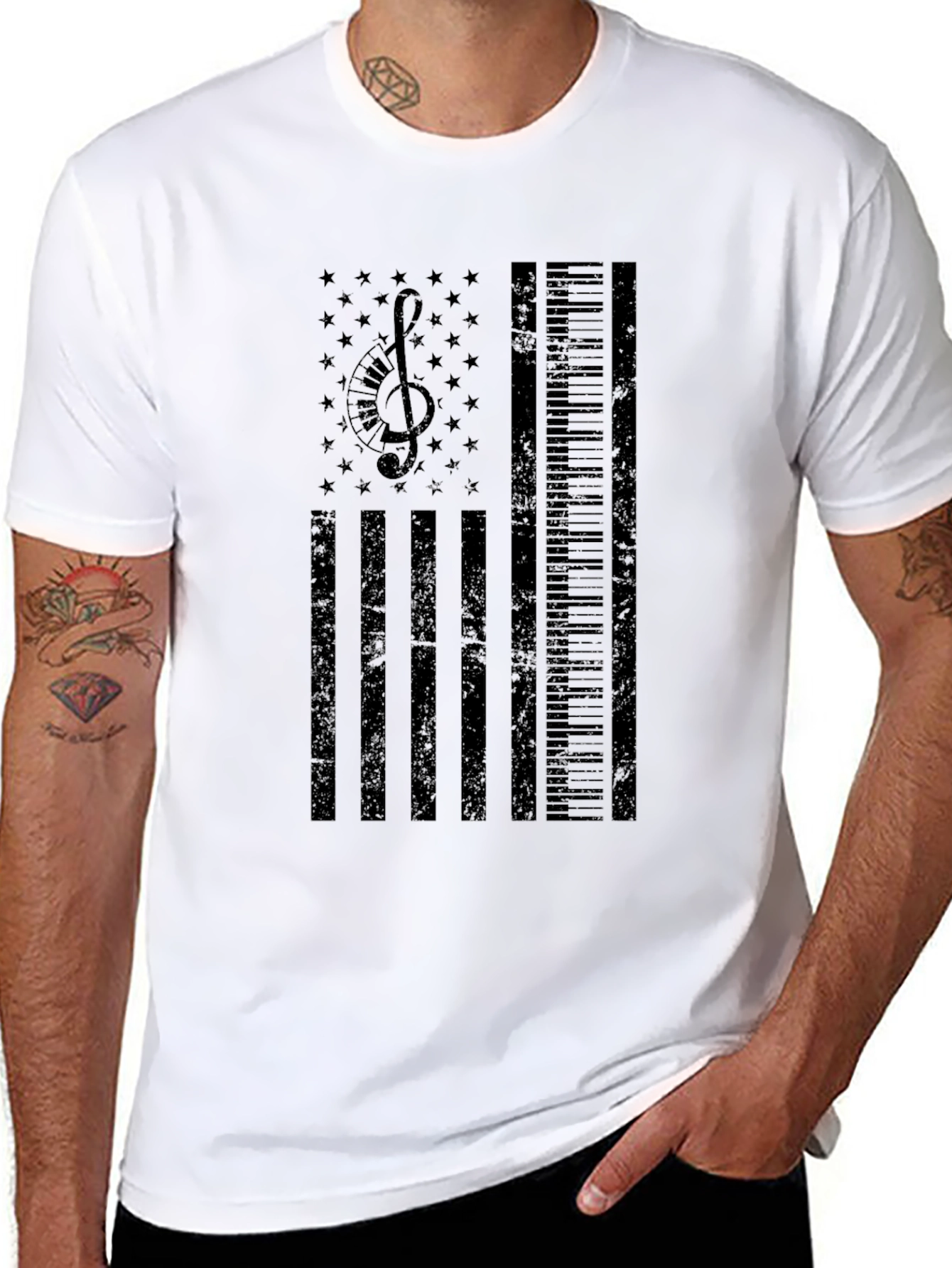Musical American Flag T-Shirt - Patriotic Musician Tee