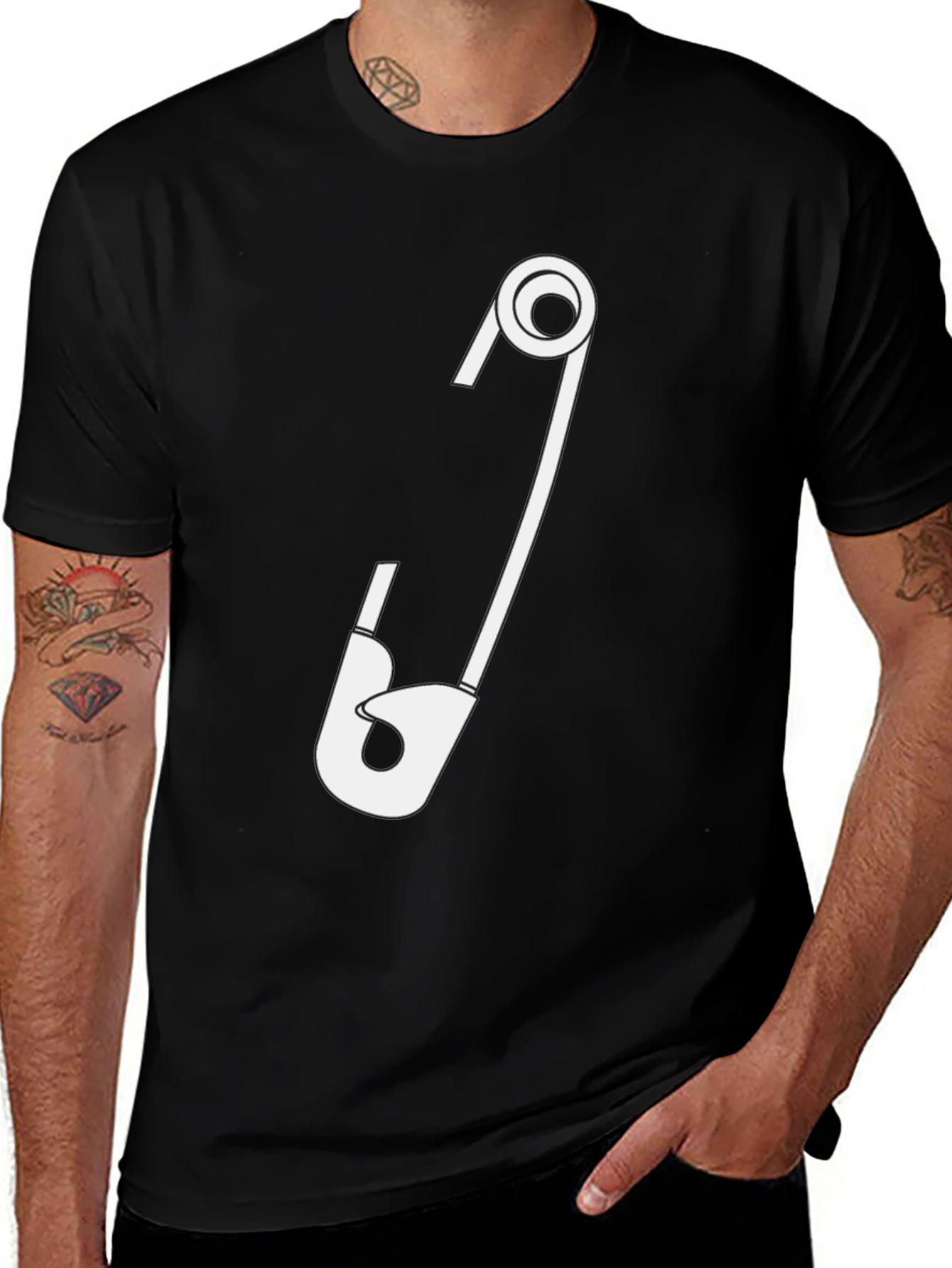 Safety Pin Graphic T-Shirt