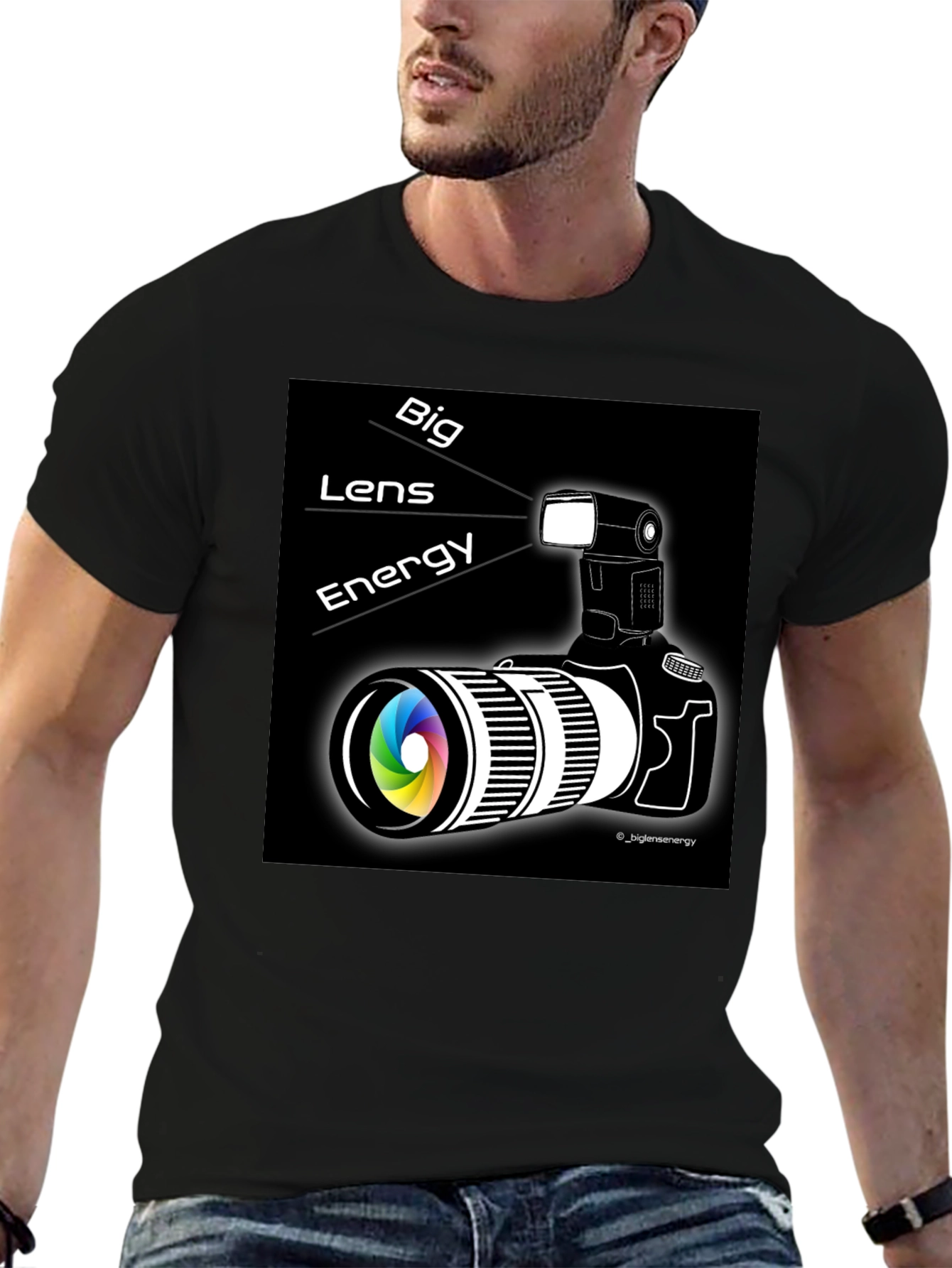 Big Lens Energy Graphic Tee - Black