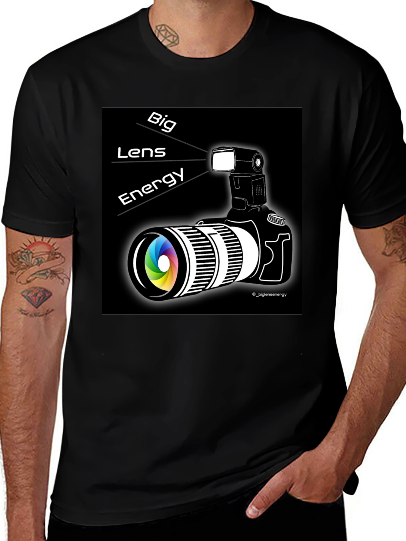 Big Lens Energy Graphic Tee - Black