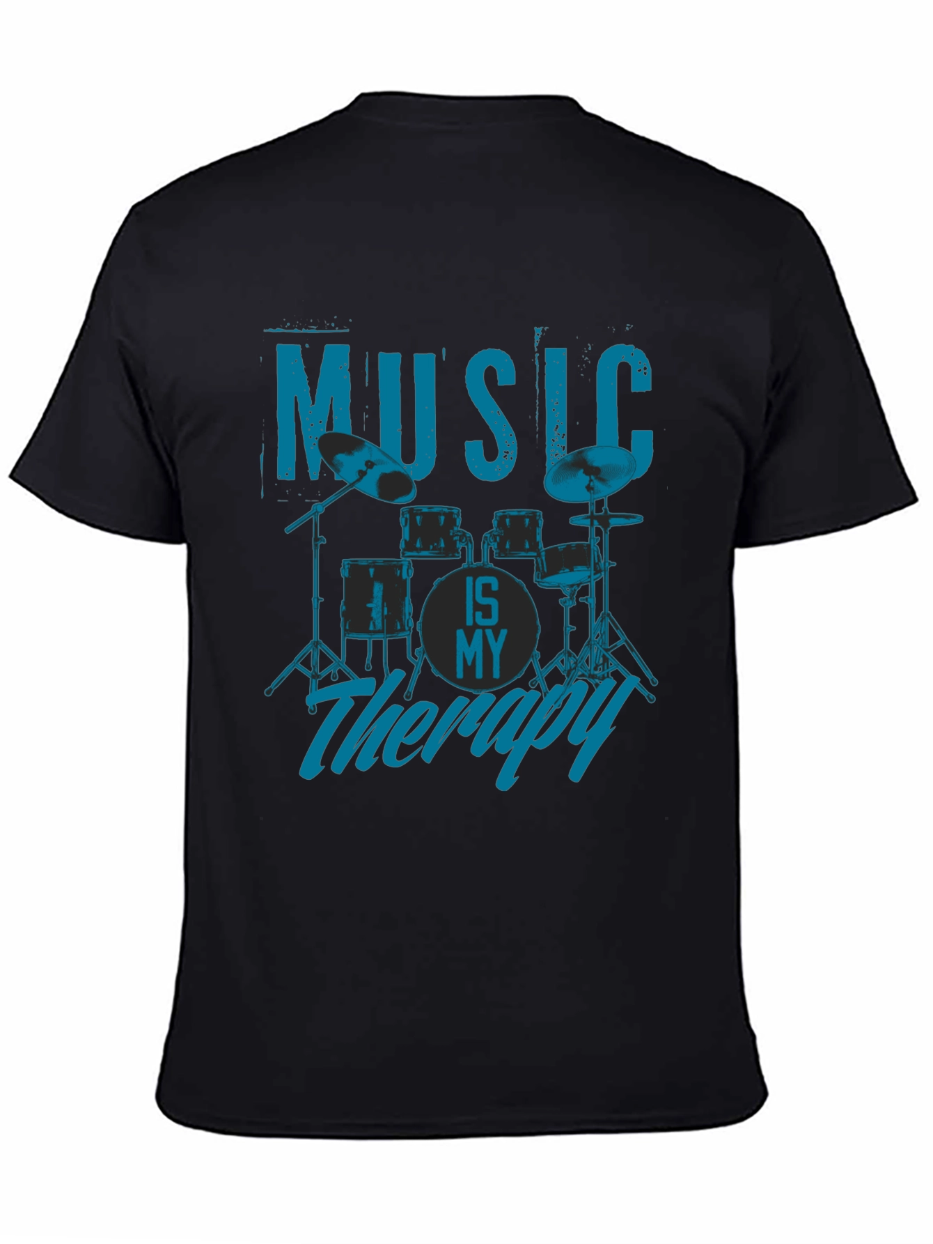 Music is My Therapy T-Shirt - Drum Kit Design