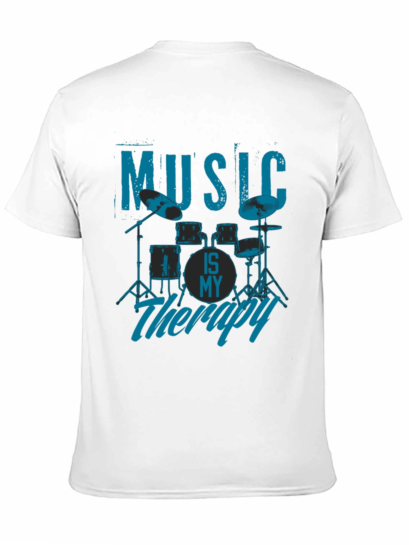 Music is My Therapy T-Shirt - Drum Kit Design
