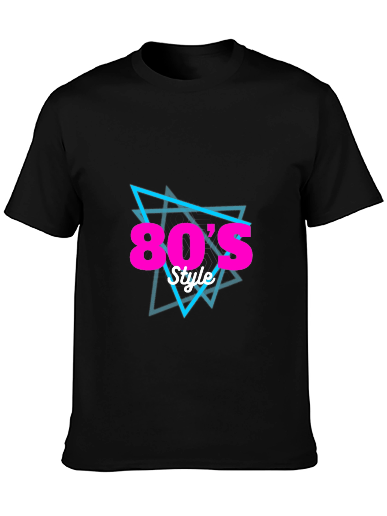 Retro 80s Style Black T-Shirt