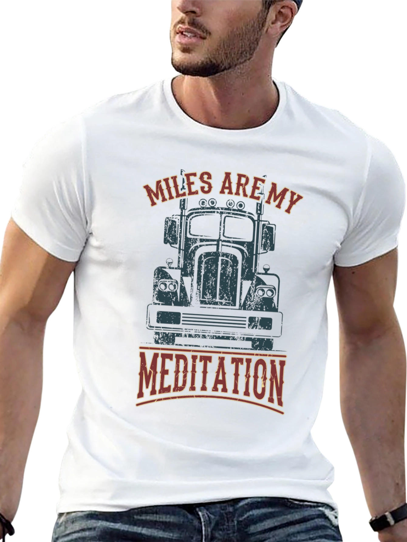 Miles Are My Meditation Trucker T-Shirt