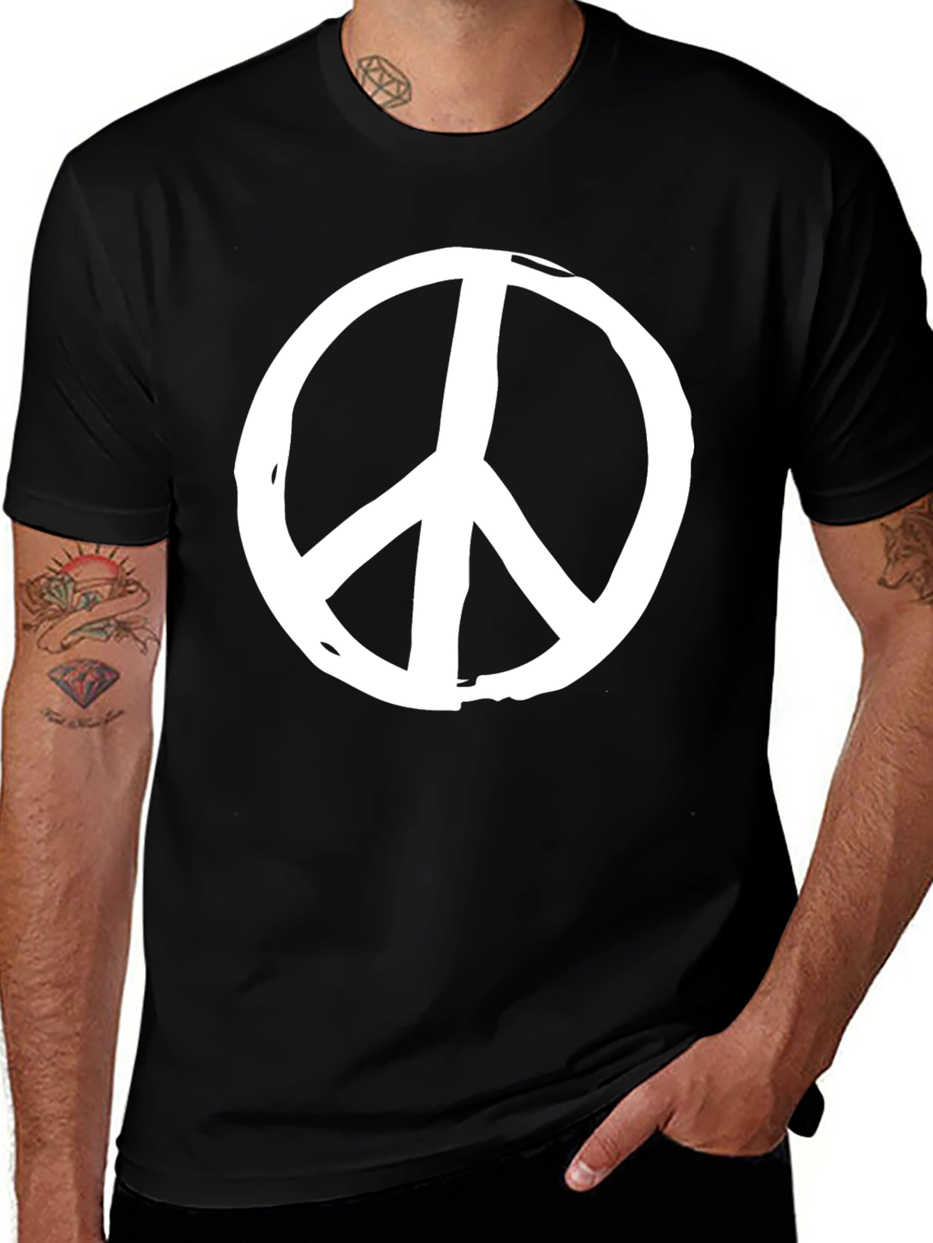 Peace Sign Graphic T-Shirt - Stylish & Comfortable