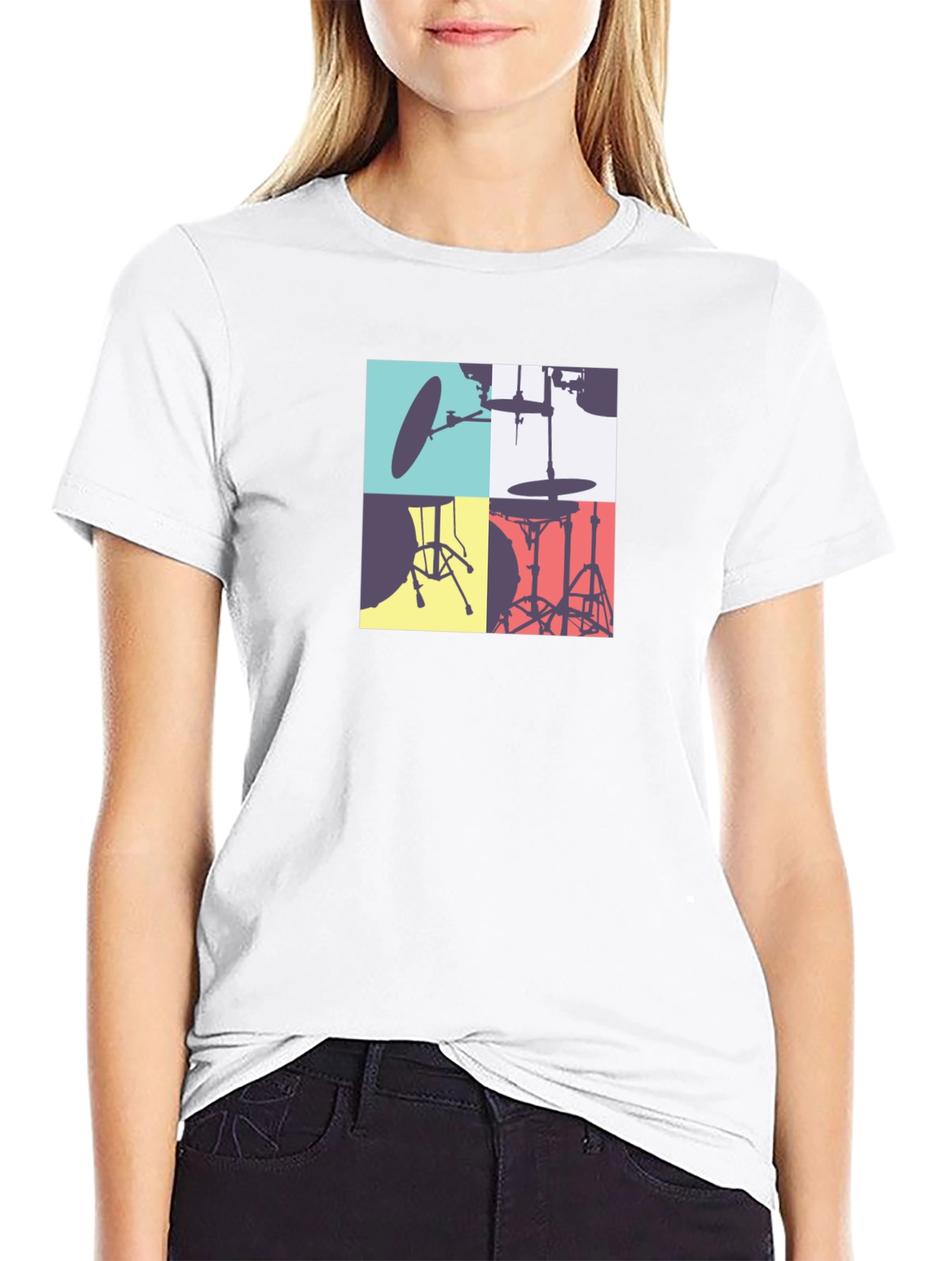 Drum Kit Graphic Tee - Stylish Music Lover T-Shirt
