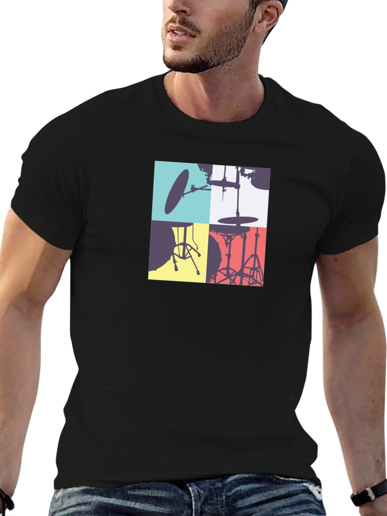 Drum Kit Graphic Tee - Stylish Music Lover T-Shirt