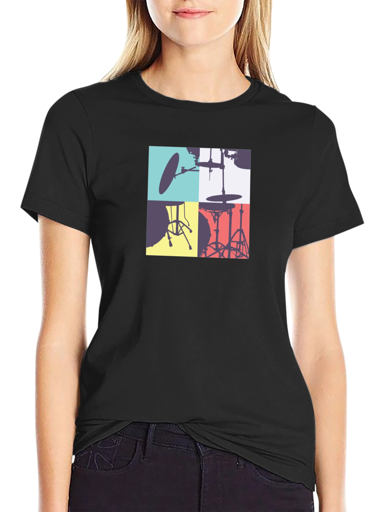 Drum Kit Graphic Tee - Stylish Music Lover T-Shirt