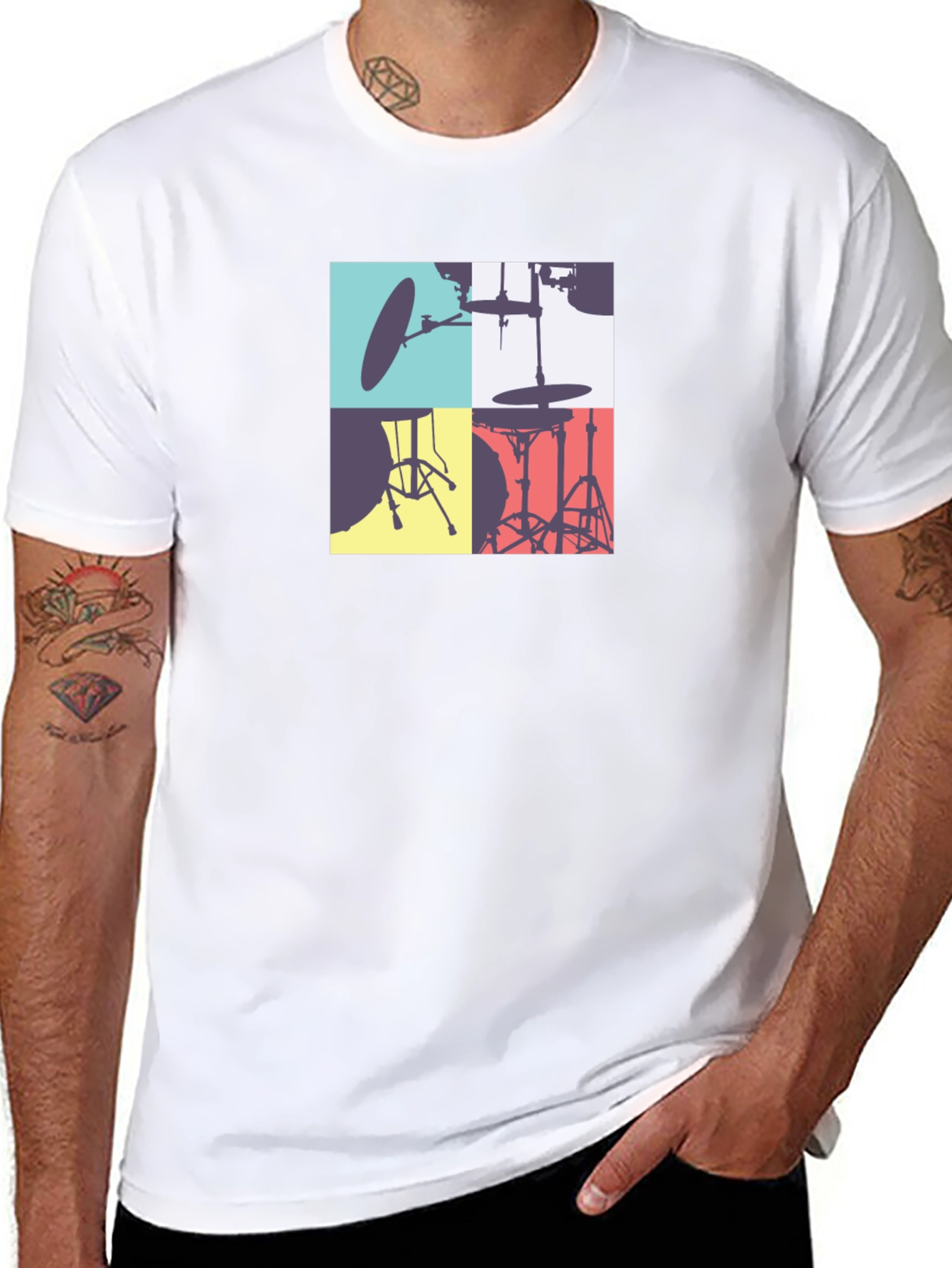 Drum Kit Graphic Tee - Stylish Music Lover T-Shirt