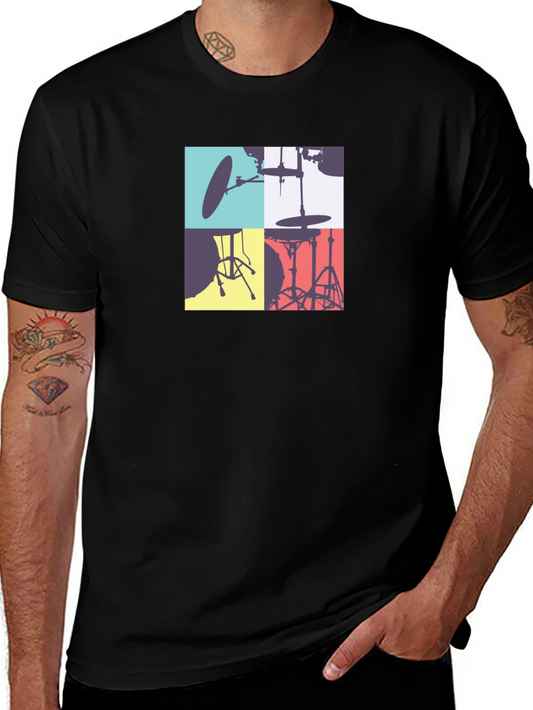 Drum Kit Graphic Tee - Stylish Music Lover T-Shirt