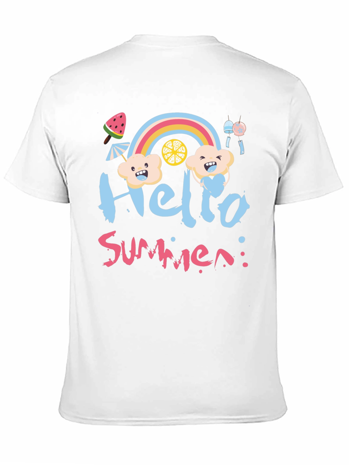 Hello Summer Black Graphic T-Shirt