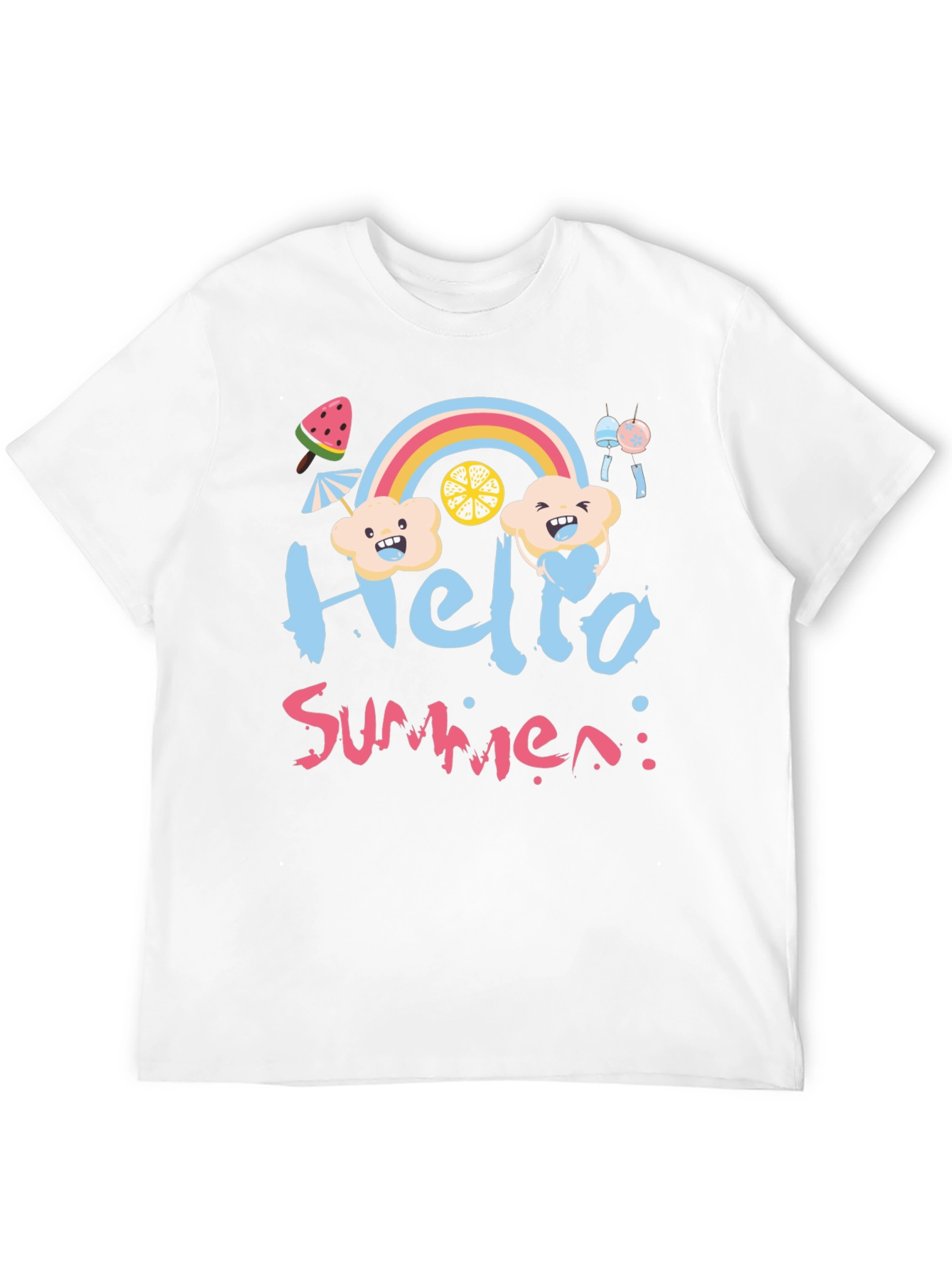 Hello Summer Black Graphic T-Shirt