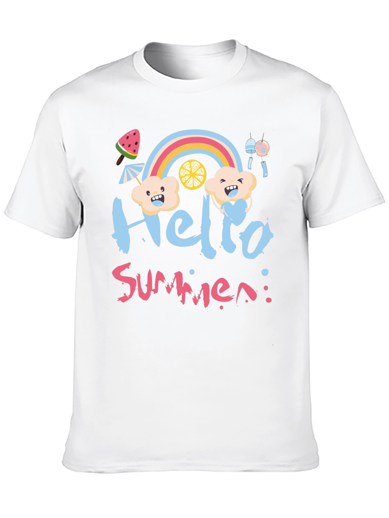 Hello Summer Black Graphic T-Shirt