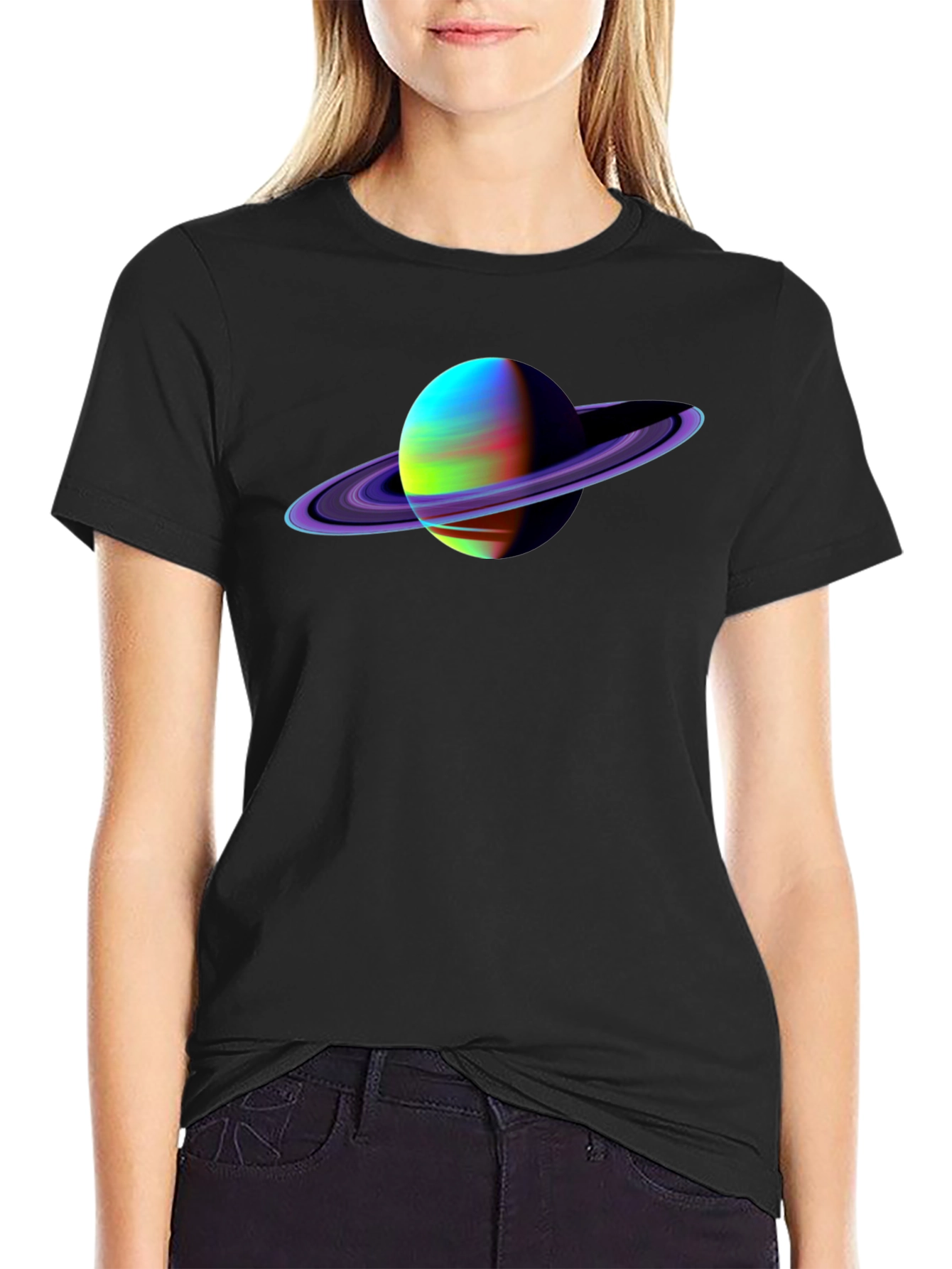 Saturn Graphic Black T-Shirt
